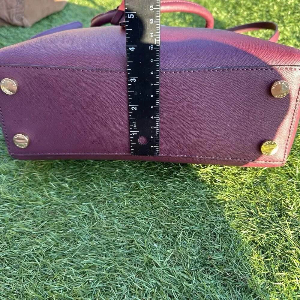 Michael Kors Hamilton‎ Purse Traveler Studded Burgundy Maroon Crossbody Bag
